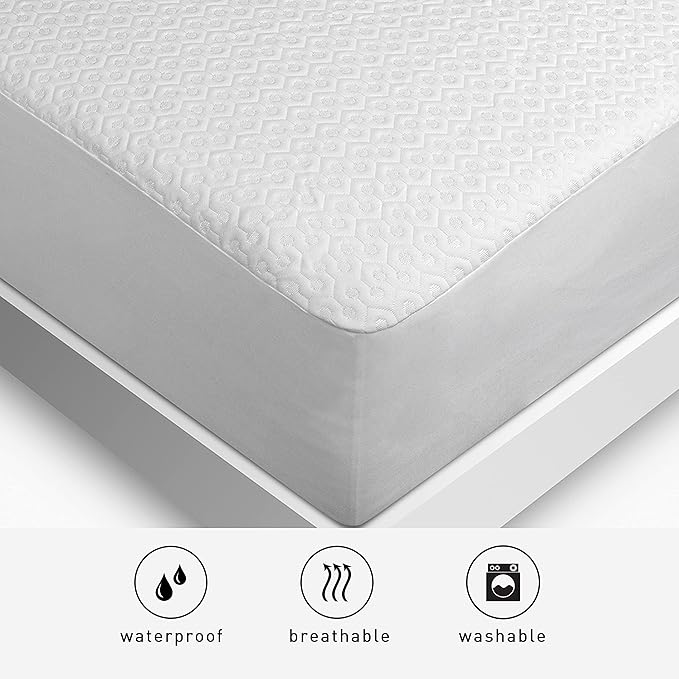 Bedgear Full Dri-Tec Mattress Protector – Waterproof, Breathable, Washable, Adjustable Base Compatible – Deep Pocket Fitted Pad Fits 18” Mattress – White