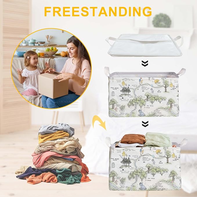 Winnie Nursery Baby Stuff, Winnie Storage Basket, Winnie Nursery Storage Baske Storage Basket With A Waterproof PE Coating, Storage Baskets Suitable For Bathroom and Bedroom - Image 4