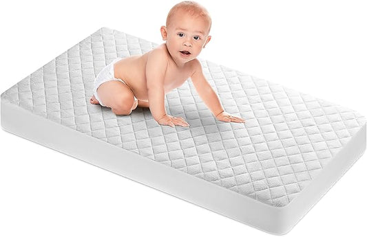 Masirs Crib Mattress Protector Cover - Comfortable, Breathable and Waterproof Material. Keep The Crib Mattress Clean and Protected and Give Your Baby a Cozy Restful Sleep. Machine and Dryer Friendly.