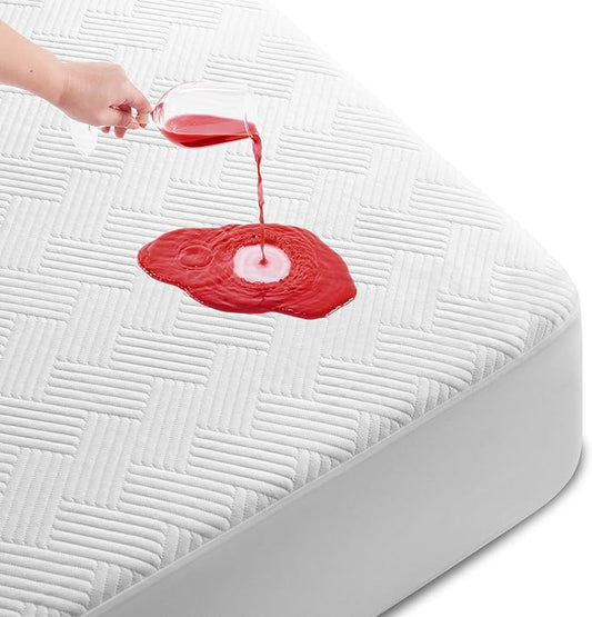 Cozymaker Full Size 100% Waterproof Mattress Protector, Mattress Pad Cover Fitted 8""-21"" Deep Pocket, 3D Air Fabric Soft Breathable Cooling Bed Mattress Cover Noiseless Washable, White