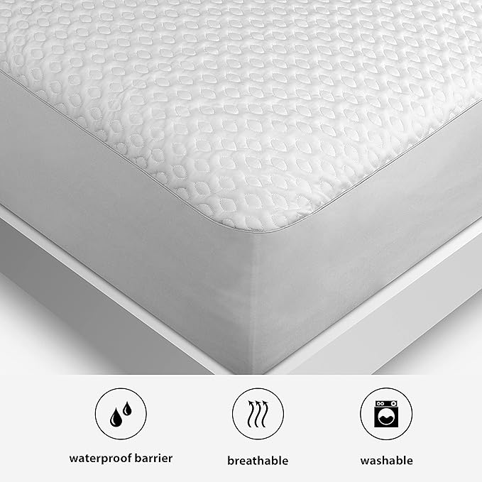 Bedgear Ver-Tex Cooling Twin XL Mattress Protector for College Dorm Room - Waterproof and Instant Cooling Mattress Cover for Bed - Deep Pockets and Adjustable Base Friendly - Hypoallergenic
