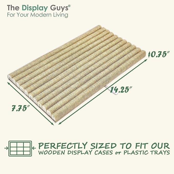 TheDisplayGuys For Your Modern Living 2-Pack 10-Slot Rolls Burlap Foam Padding Jewelry Inserts - Tray/Case Liners - Ring Holder, Earrings Organizer (Beige) by The Display Guys - Image 2