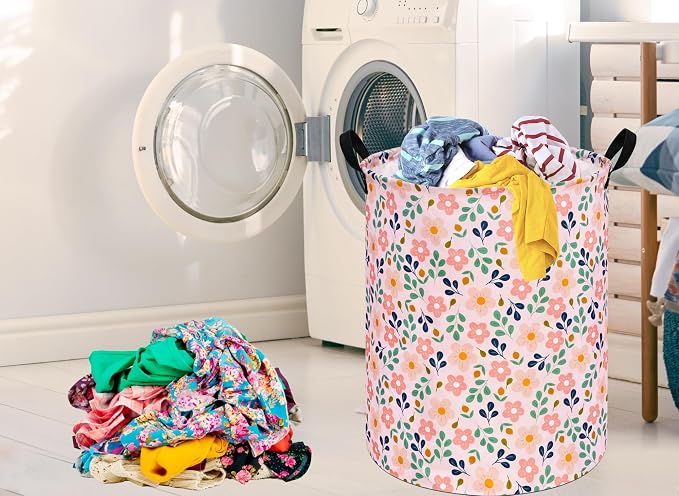 MAIZMZ Girls Storage Basket,Room Decor Laundry Hamper,Waterproof Clothes Organizer for Women Toy Box Large Canvas Collapsible Chest for Home/Dorm/Kitchen/Pet/Office/Closet/Shelf/Gifts - Image 3