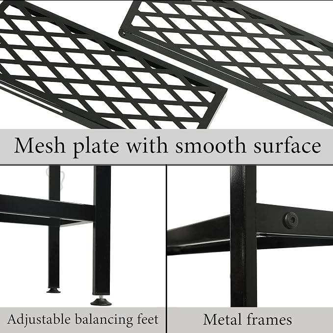 Shoe Rack, 45.6" Expandable Shoes Storage Metal Shoe Shelf Stand 2-Tier Stackable Boot Organizer for Closet, Entryway, Garage, Bedroom, Door Entrance, Black - Image 9