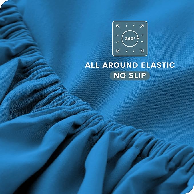 Bare Home Twin XL Sheet Set - 1800 Ultra-Soft Microfiber Twin Extra Long Bed Sheets - Double Brushed - Deep Pockets - Easy Fit - 3 Piece Set - Bedding Sheets & Pillowcases (Twin XL, Medium Blue)