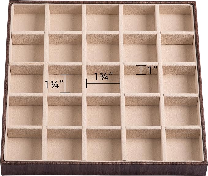 Frebeauty Earring Organizer Classic Jewelry Box 50 Slots Double Layer Jewelry Storage Case with 6 Necklace Hook and Bracelet Pocket(Tree Brown) - Image 6