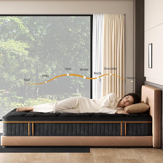 Twin Size 10 Inch Hybrid Mattress for Kids, Teens & Guest Rooms, Zoned Support with Targeted Comfort, Pocket Coil & Foam for Pressure Relief, CertiPUR-US Certified, Mattress in a Box