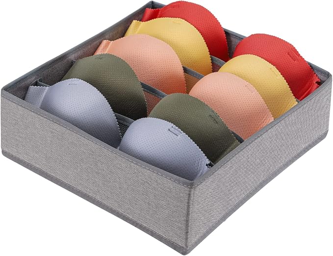 Drawer under Cabinet Clothes Organizer 5 Cell Foldable Storage Cubes Underwear Drawer Organizer Dividers Storage Boxes for Bra, Underwear（Grey） by Unknown