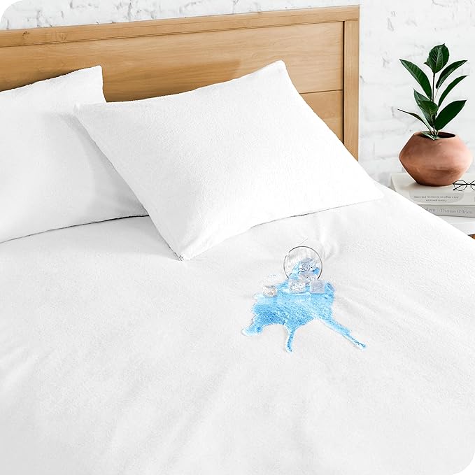 Bare Home Full Size Mattress Protector - 100% Waterproof & Breathable - Premium Cooling Mattress Cover - Protects Against Spills - Vinyl Free Noiseless - Protect Your Mattress (Full, White)