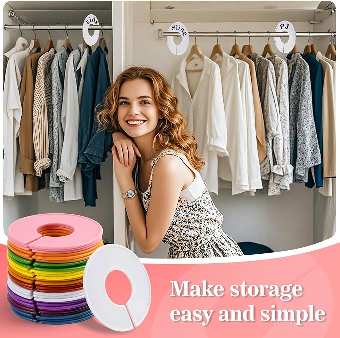 30PCS Closet Dividers Clothes Organizers - Sukh Closet Organizers Plastic Clothes Size Dividers Labels Separators for Garment Organizer Boutique Hanger Clothing Rack No Burrs 10 Assorted Colors - Image 7