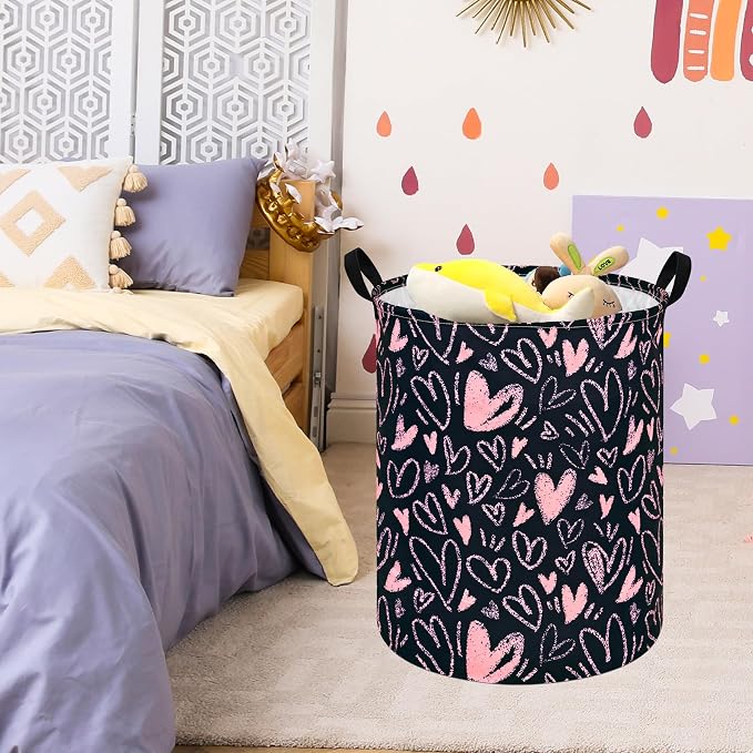 MAIZMZ Girls Room Storage Basket Decor Organizer Bins Kids Hamper Storage Bins Toy Box Women Laundry Basket Large Canvas Collapsible Chest for Home/Dorm/Kitchen/Pet/Office/Closet/Shelf/Gift Baskets - Image 3