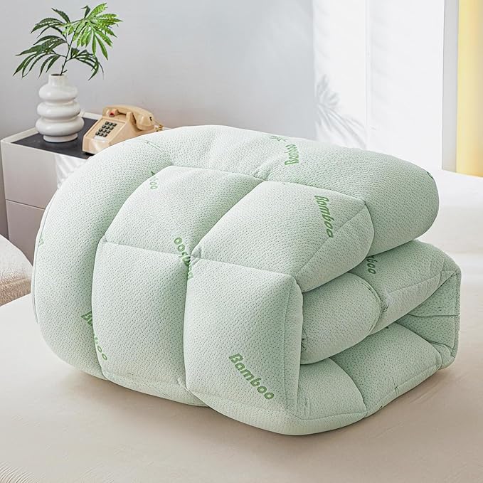 Ultra Soft Queen Size Mattress Topper - Premium Viscose Made from Bamboo, Quilted Fitted Extra Thick Mattress Pad, Pillow Top Mattress Cover with Deep Pocket Cover Fits 8–21 Inch (King)