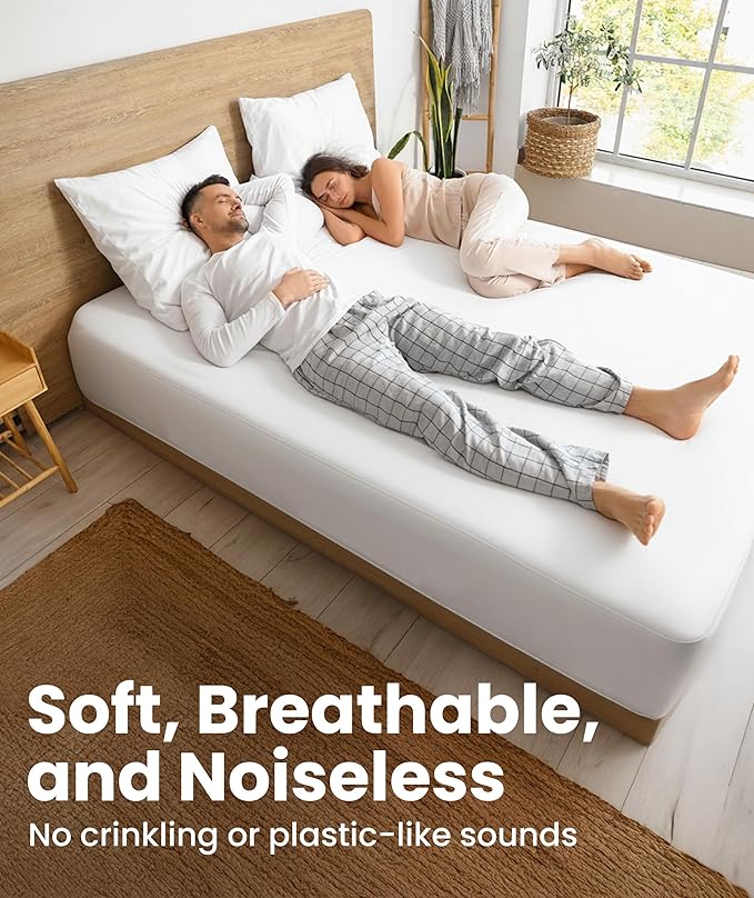 Everlasting Comfort Premium Full Size Mattress Protector - Waterproof & Hypoallergenic, Noiseless Design, Washable Cover, 18" Deep Pocket, Bed Bug & Dust Mite Proof Cover for Sleep Hygiene