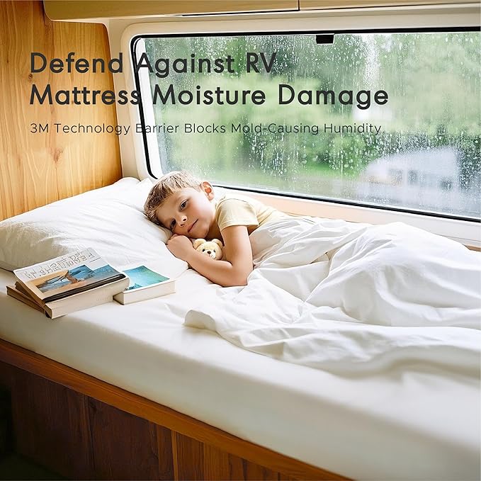 Degrees of Comfort RV Bunk Mattress Encasement (30x75 Inch) - Bed Bug Proof & Dust Mite Protection, 6-Sided Zippered Water-Resistant Cover, Hypoallergenic Allergy Relief - Fits 9-12" Deep