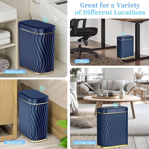 Ogikey Bathroom Small Trash Can with Automatic Touchless Lid, 2.6 Gallon Smart Garbage Can Narrow Waterproof Trash Bin for Bedroom, Office, Living Room - Image 6