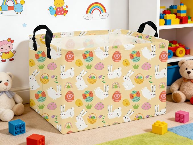 Rectangle Easter Baskets Kids Baskets Cute Storage Bin Organizer Box for Room Decor Gift Basket - Image 5