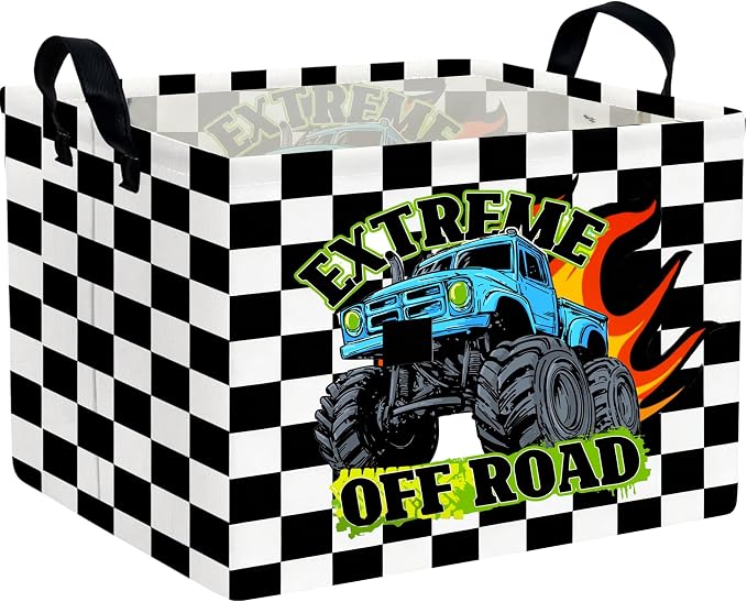 Rectangle Kids Baskets Car Basket Cute Storage Bin Organizer Boys Box for Room Decor Gift Basket(Racing car) by DDBASKET