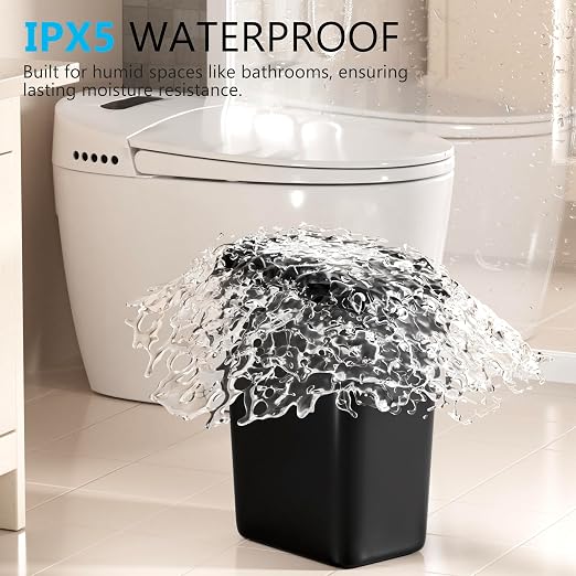 jinligogo 3Pack Bathroom Small Trash Can with Lid, 2.6 Gallon Touchless Automatic Garbage Can Slim Waterproof Motion Sensor Smart Trash Bin for Bedroom, Office, Living Room-Black - Image 5