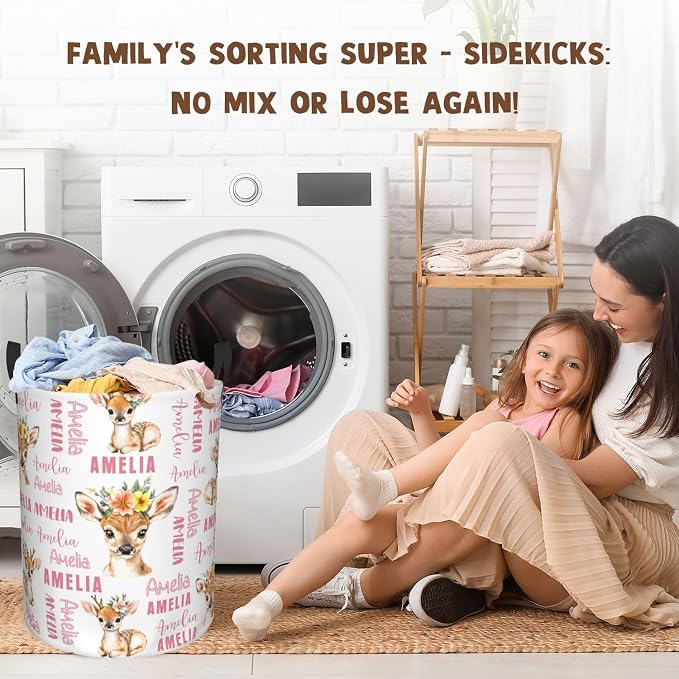 Custom Name Laundry Hamper, Personalized Laundry Basket with Name for Baby Boys Girls, Customized Collapsible Dirty Clothes Hamper Storage with Handles for Bedroom Bathroom Dorm Room Decor - Image 6