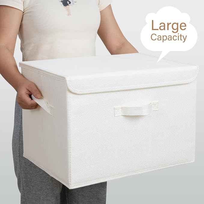 GRANNY SAYS Storage Boxes with Lids, Large Storage Bins with Lids, Decorative Box, Shelves Baskets, Clothes Storage and Organization, 2-Pack - Image 6