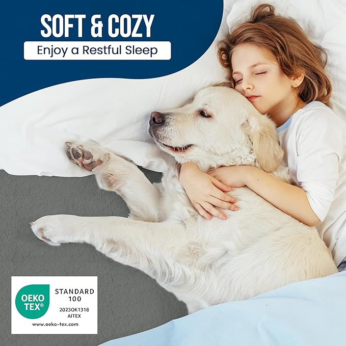 Twin XL Size Mattress Protector Waterproof, Premium 200 GSM Terry Mattress Cover, Soft & Breathable Bed Cover, Fitted Sheet Style Stretchable Deep Pockets 15" by Utopia Bedding (Gray)