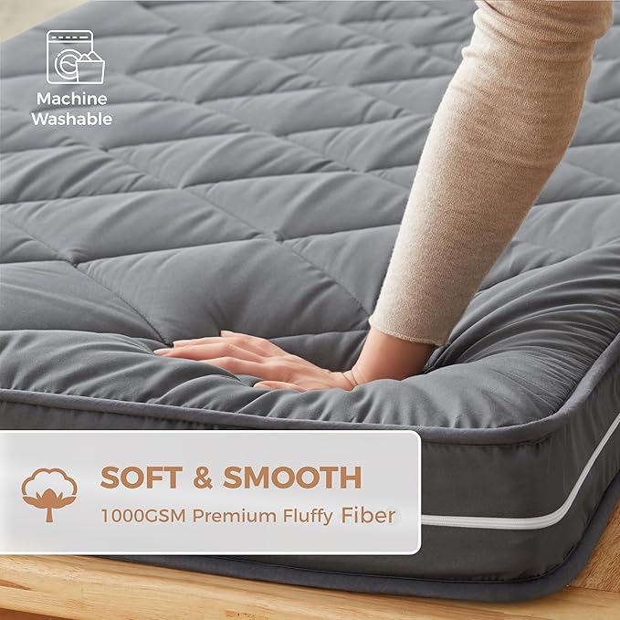 4Inch Twin Floor Mattress,3-Layer Structure Cot Mattress Topper,Gel Memory Foam,Removable Thickened Cover,Portable Roll Up Sleep Pad(75X38X4“)