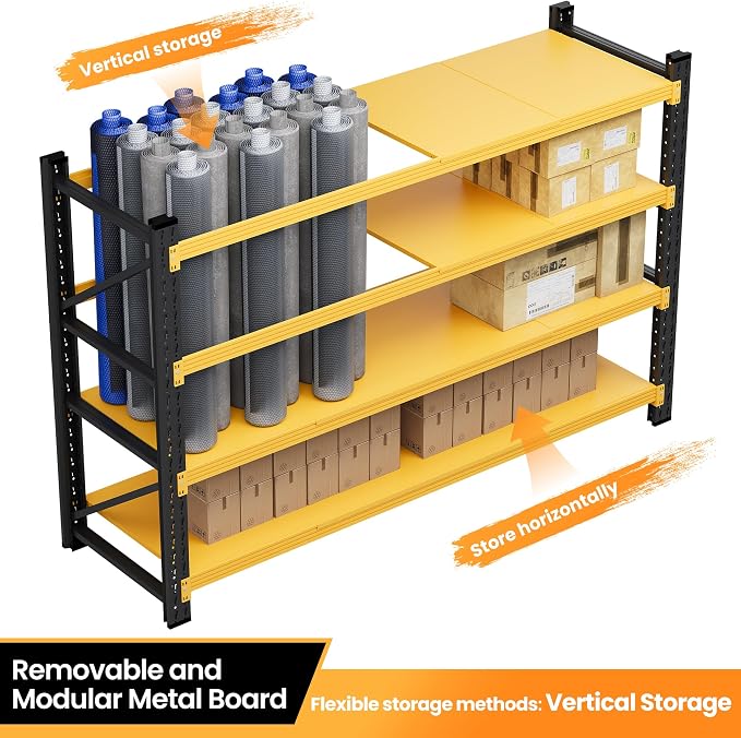 48" W Metal Garage Shelf Heavy Duty, 3000LBS Metal Shelving Units, 4 Tier Tall Steel Shelving, 24" Deep Steel Shelf Rack , Adjustable Utility Standing Shelf for Warehouse/Shop 48"W x 24"D x 70"H - Image 6