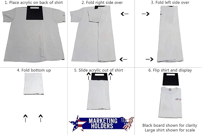 Marketing Holders Shirt Folding Board 8" x 10" Laundry Organizer for Fashion Boutiques Shirt Painting Art Sporting Good Stores Compact Convenient Innovative Modern Home Use Lightweight Clear - Image 4
