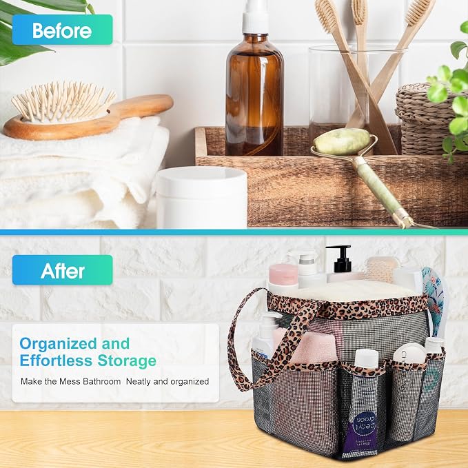 Attmu Mesh Shower Caddy Portable for College Dorm Room Camping Essentials, Shower Caddy Dorm with 9-Pockets, Large Capacity Hanging Basket Bathroom Bag for Toiletry, Swimming, Gym, Camp, Beach - Image 5