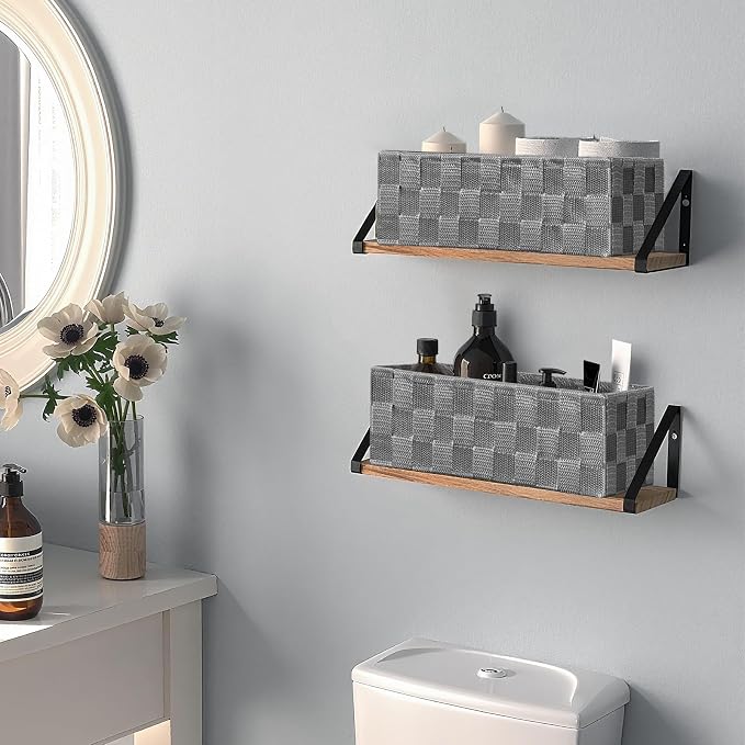 Posprica Woven Baskets, Storage Baskets for Organizing (Set of 8), Cube Baskets Bin Container Matching Storage Boxes Organizers for Pantry, Office, Shelves, Media-room - Image 7