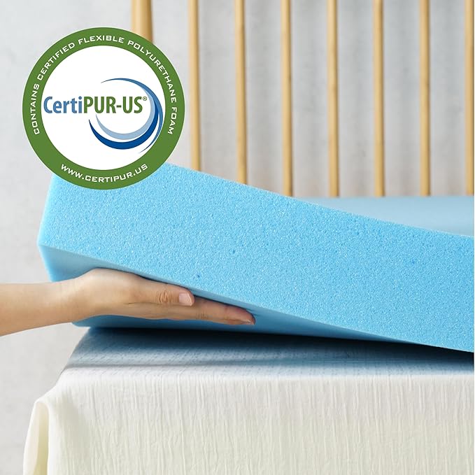 ZINUS 3 Inch Green Tea Cooling Gel Memory Foam Mattress Topper, Smaller, More Convenient WonderBox Packaging, Cooling Gel Foam, CertiPUR-US Certified, Full