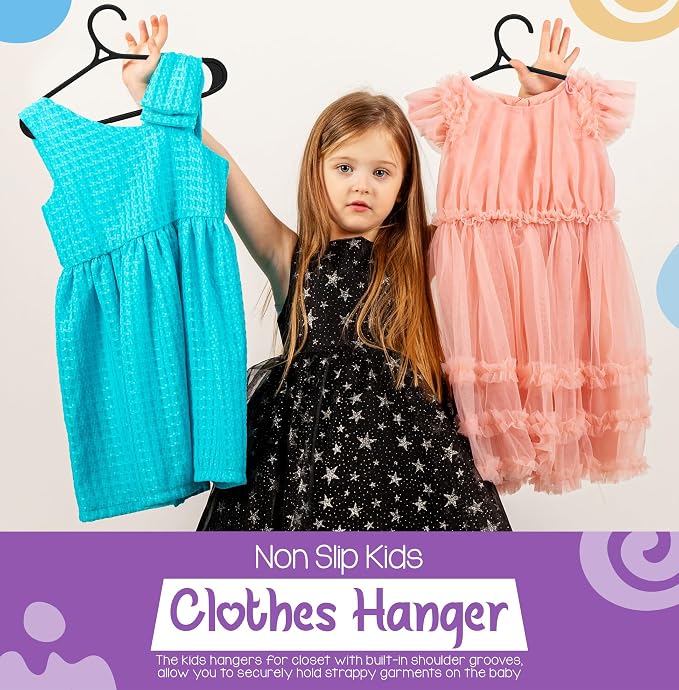 Utopia Home Kids Hangers - 11 Inch Plastic Baby Hangers for Closet - Infant or Childrens Hangers for Clothes 40 Pack (Black) - Image 6