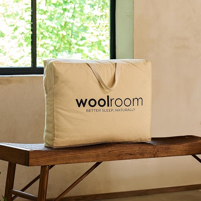 Woolroom Deluxe Hypoallergenic Mattress Protector Twin XL - 100% Natural Thermoregulating British Wool Mattress Pad - Promotes Sleep Hygiene & Mattress Protection - Machine Washable Mattress Cover