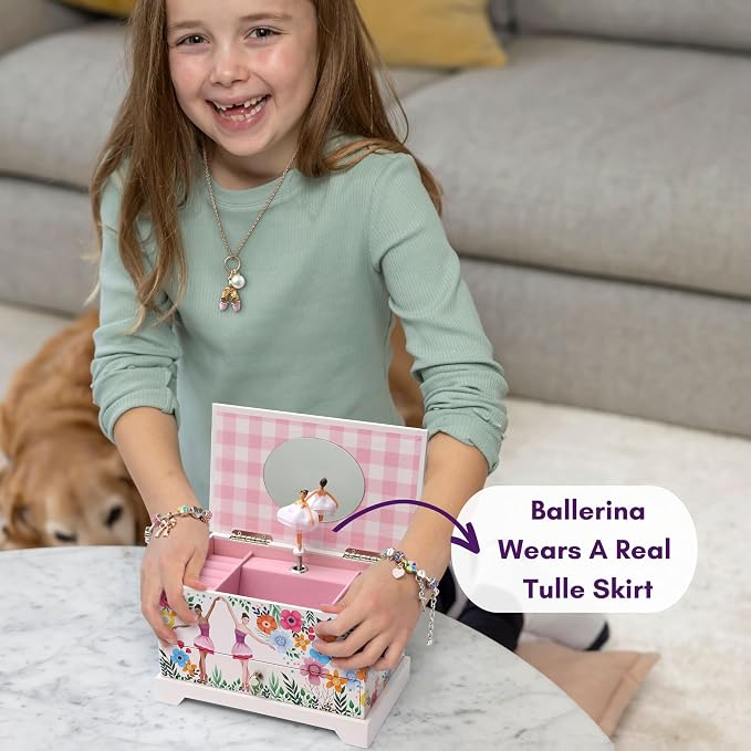 ABI + OLIE Ballerina Jewelry Box for Girls, Musical Jewelry Box, Kids Music Boxes - Perfect Dance Recital & Birthday Gifts for Girls 4-6 and 6-12 - Image 5