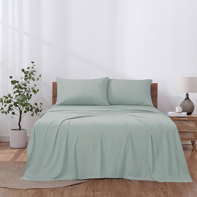 Modern Threads Soft Microfiber Solid Sheets - Luxurious Microfiber Bed Sheets - Includes Flat Sheet, Fitted Sheet with Deep Pockets, & Pillowcases Smoke King