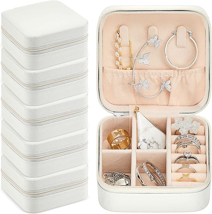 Taiyin Travel Jewelry Case, Bridesmaid Gifts Mini Jewelry Organizer, PU Leather Portable Earring Box for Women Girls by Taiyin