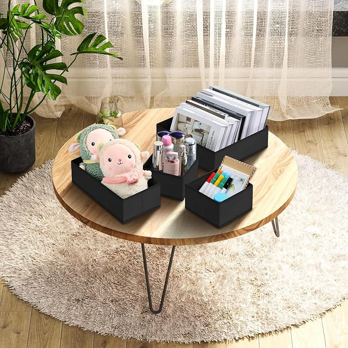 DIMJ Drawer Organizer Clothes 6 Pack - Foldable Baby & Nursery Organization Dresser Dividers for Bedroom, Closet - Black - Image 7