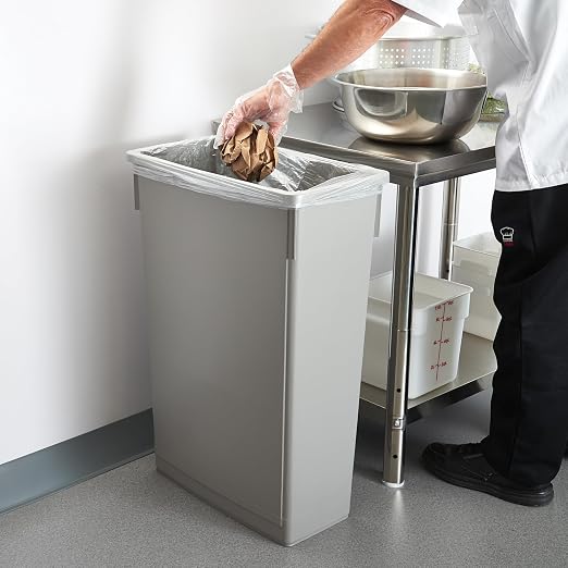 Winco PTC-23SG Slender Trash Can, 23-Gallon, Gray,Medium - Image 5