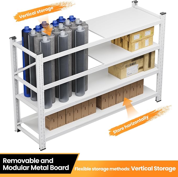 48" W Metal Storage Shelves Heavy Duty, 3000LBS Garage Shelving Units, 4 Tier Tall Metal Shelving, 24" Deep Steel Shelf Rack , Adjustable Utility Standing Shelf for Warehouse/Shop 48"W x 24"D x 70"H - Image 6