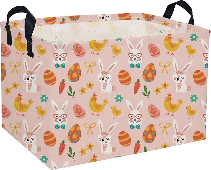 Rectangle Easter Baskets Kids Baskets Cute Storage Bin Organizer Box for Room Decor Gift Basket by DDBASKET