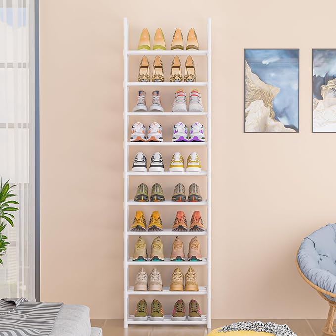 OYREL Shoe Rack Tall, Sturdy Metal Shoe Rack Organizer,Narrow Shoe Racks for Closets,Shoe Stand Shelf - Image 2