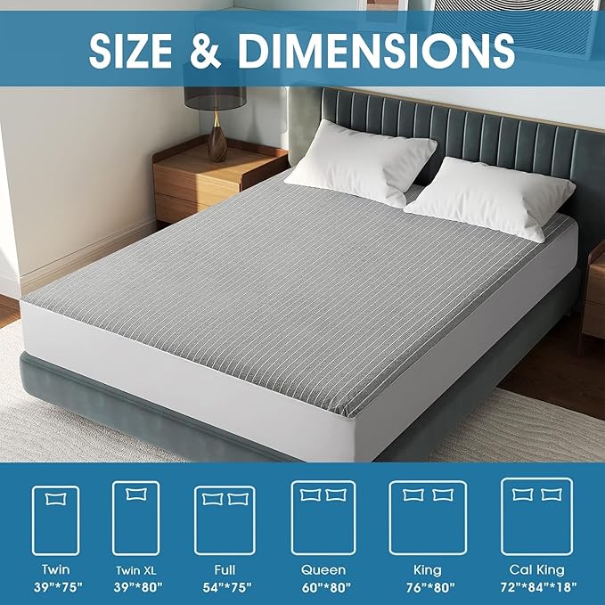 TASTELIFE Waterproof Mattress Protector Twin XL Size, Premium Breathable Bed Cover with Deep Pocket 6"-18", Noiseless Machine Washable & Vinyle-Free for Home & Hotel (Gray)