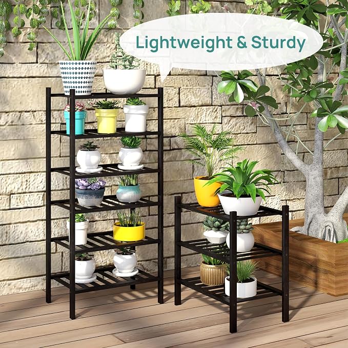 viewcare Small Shoe Rack for Entryway,3-Tier Black Bamboo Shoe Organizer for Hallway Closet, Free Standing Shoe Racks for Indoor Outdoor - Image 6