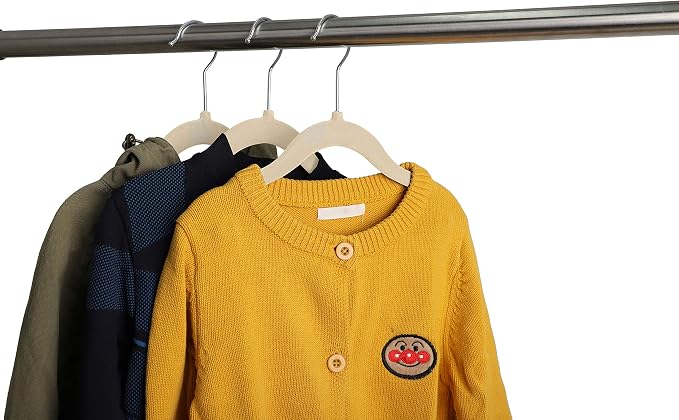 Finnhomy Non-Slip Clothes Hangers for Baby and Kids 20-Pack Velvet Hangers with Movable Clips, Heavy-Duty and Space-Saving for Pants,Skirts, Coat, Beige - Image 4