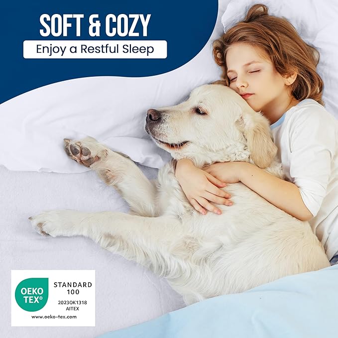 Twin XL Size Mattress Protector Waterproof, Premium 200 GSM Terry Mattress Cover, Soft & Breathable Bed Cover, Fitted Sheet Style Stretchable Deep Pockets 15" by Utopia Bedding (White)