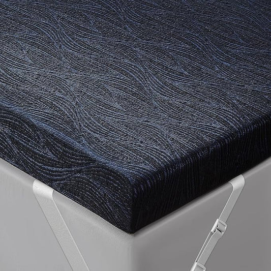 Extra Firm Mattress Topper Twin Size, 4 Inch High Density Cooling Memory Foam Mattress Topper for Back Pain Relief, Bamboo Charcoal Cooling Gel Infused Bed Topper with Washable Cover, CertiPUR-US