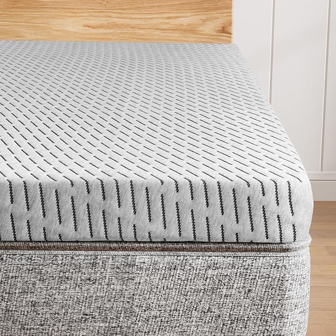 Bamboo Mattress Topper King Size 4 Inch, Cooling Gel & Bamboo Charcoal Memory Foam Mattress Topper for Back Pain Relief, Firm Dual-Layer Foam Bed Pad with Removable Cover