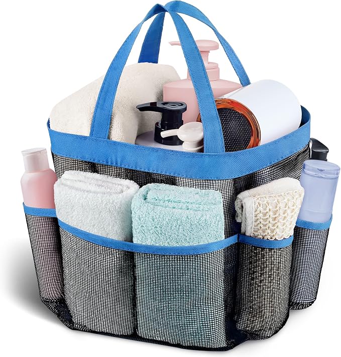 Attmu Mesh Shower Caddy Portable, Quick Dry Hanging Shower Tote Bag for College Dorm Room Essentials, Large Capacity Shower Caddy Dorm for Bathroom Gym Swimming by Attmu