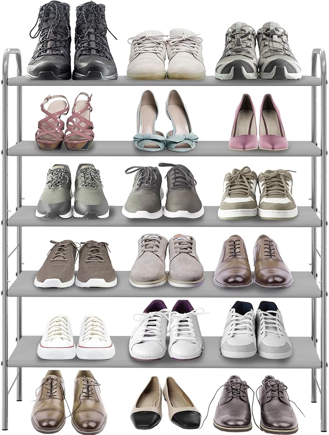 Simple Houseware 5-Tier Shoe Rack Storage Organizer, Grey - Image 4