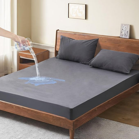 Waterproof Mattress Protector California King, Soft & Breathable Cal King Mattress Cover, Noiseless Fitted Sheet for Incontinence, Hypoallergenic, Machine Washable, 18'' Deep Pocket (72'' X 84'')